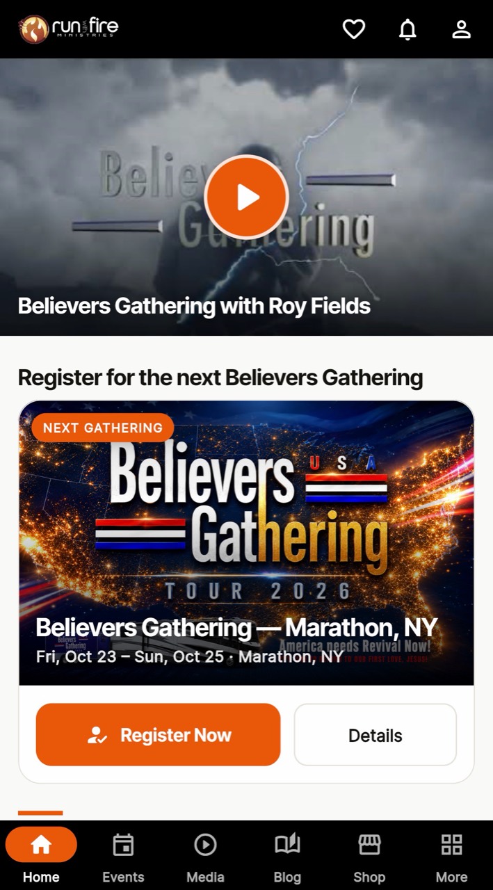 Believers Gathering home and event registration