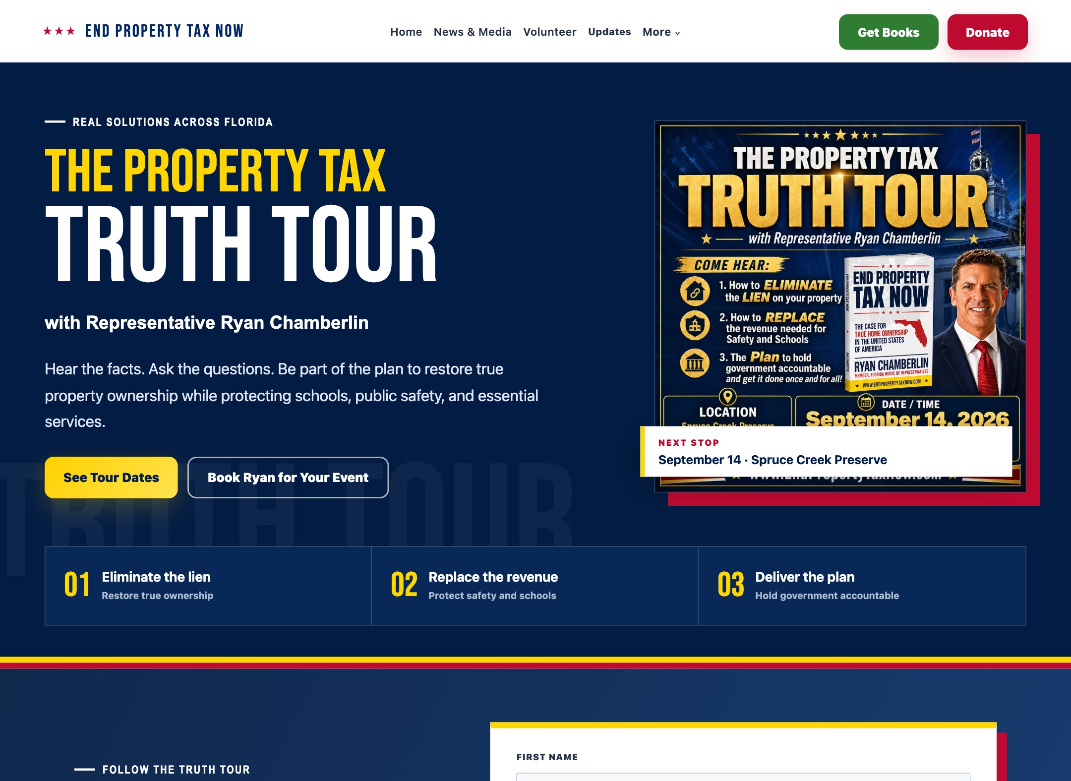 End Property Tax Now Truth Tour event website