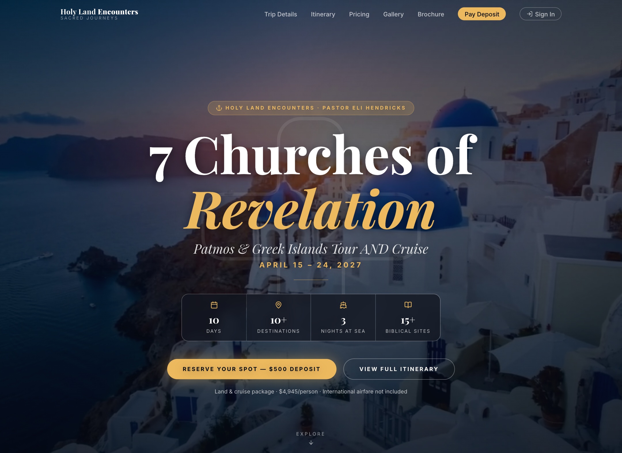Seven Churches of Revelation trip website