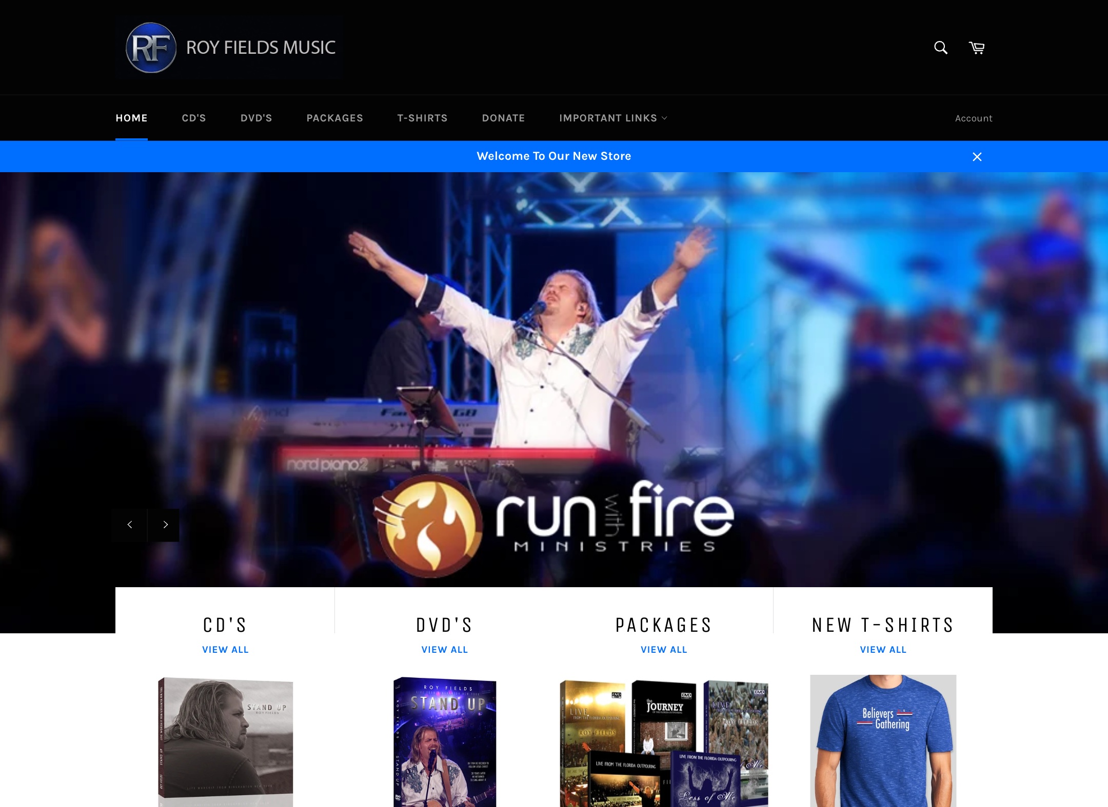 Roy Fields Music online store homepage