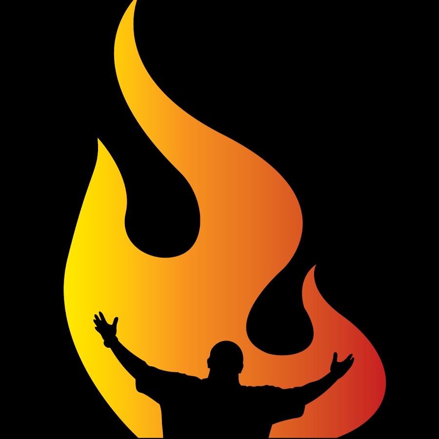 Spirit Fuel flame identity with a worship silhouette
